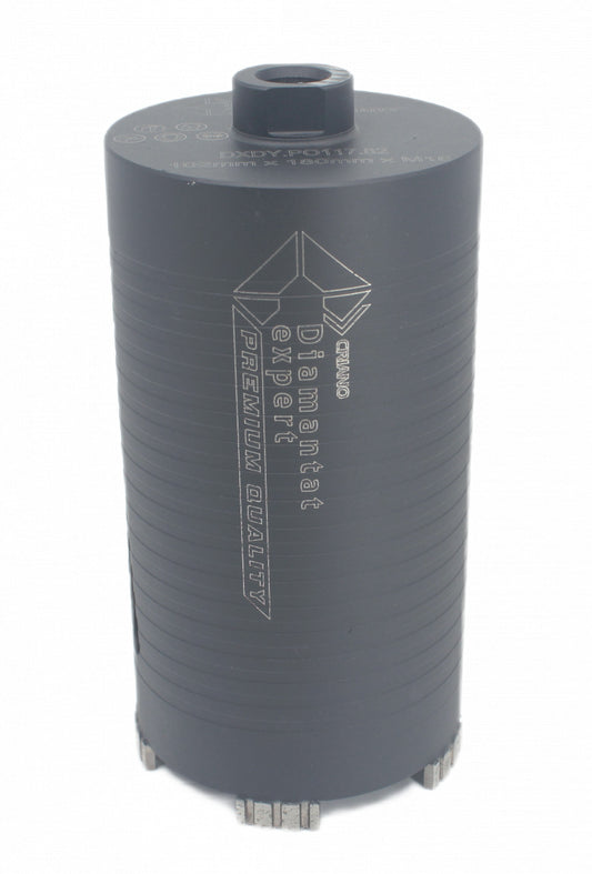 Carota diamantata PREMIUM ø102mm x 180mm x M16 pentru gaurire Beton armat, Zidarie, Granit - DXDY.P0117.102