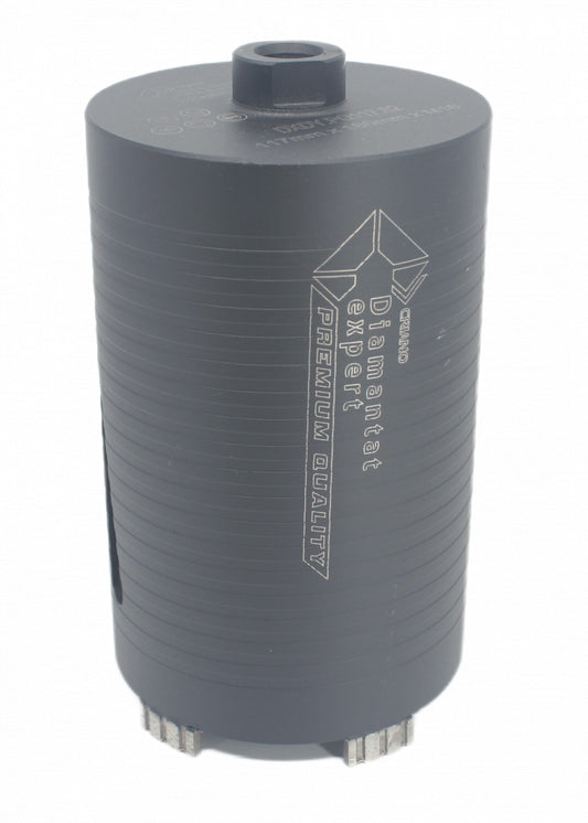 Carota diamantata PREMIUM Ø117mm x 180mm x M16 pentru gaurire Beton armat, Zidarie, Granit - DXDY.P0117.117