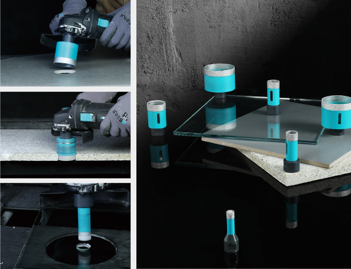 Carota diamantata pt. gresie portelanata & piatra - diam. 65mm PREMIUM - BIHUI-DBDB65