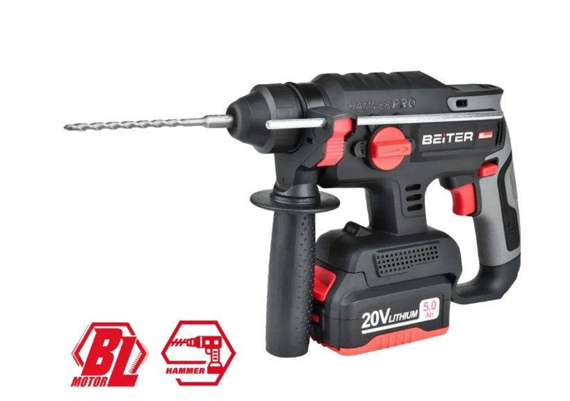 Ciocan rotopercutor cu acumulatori - max. 28mm, 5.0Ah - Beiter BRH70-20V