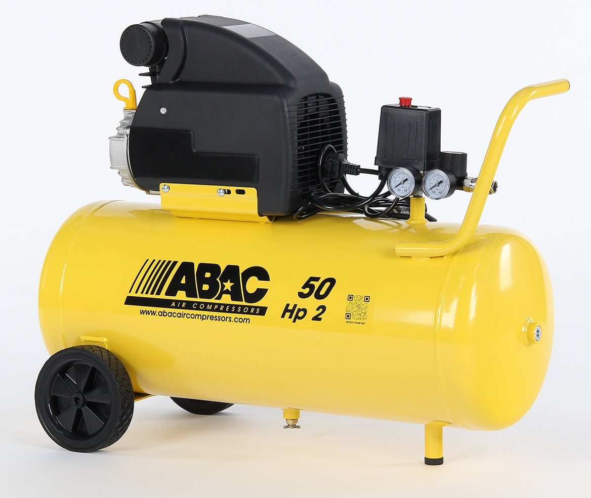Compresor de aer cu piston - 1.5 kW, 190 L/min, 8 bari - Rezervor 50 Litri - ABAC-MONTE-CARLO-B20-BASELINE