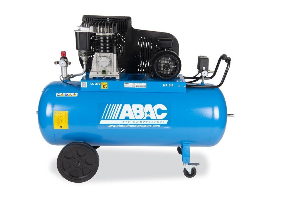 Compresor de aer cu piston - 400V, 4 kW, 653 L/min, 10 bari - Rezervor 270 Litri - ABAC-PRO-B5900B-270-CT5.5