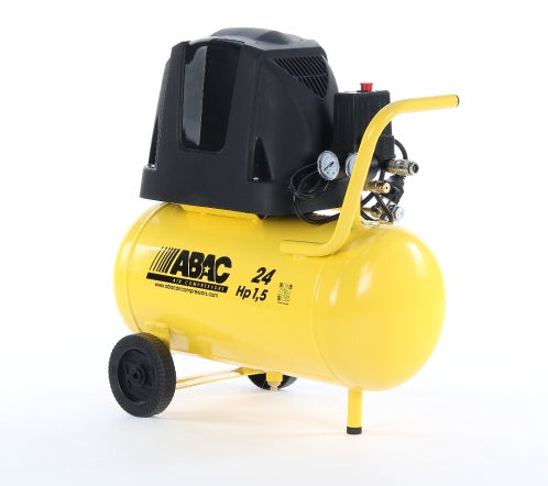 Compresor de aer cu piston, fara ulei - 1.1 kW, 160 L/min, 8 bari - Rezervor 24 Litri - ABAC-POLE-POSITION-B15-BASELINE