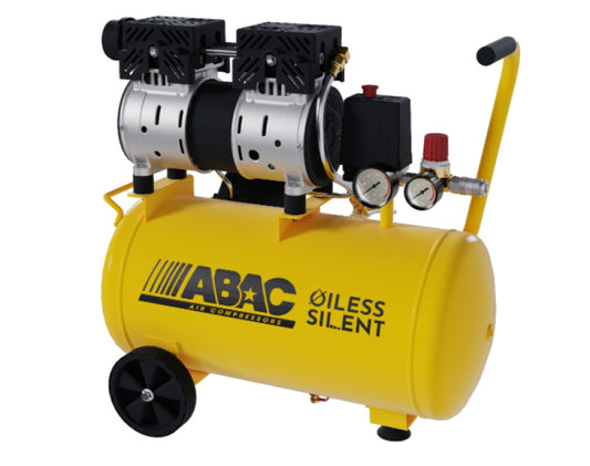 Compresor de aer cu piston fara ulei, silentios - 0.75 kW, 130 L/min, 8 bari - Rezervor 24 Litri - ABAC-POLE-POSITION-XT-SIL-10