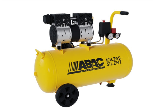 Compresor de aer cu piston fara ulei, silentios - 0.75 kW, 130 L/min, 8 bari - Rezervor 50 Litri - ABAC-MONTECARLO-XT-SIL-10