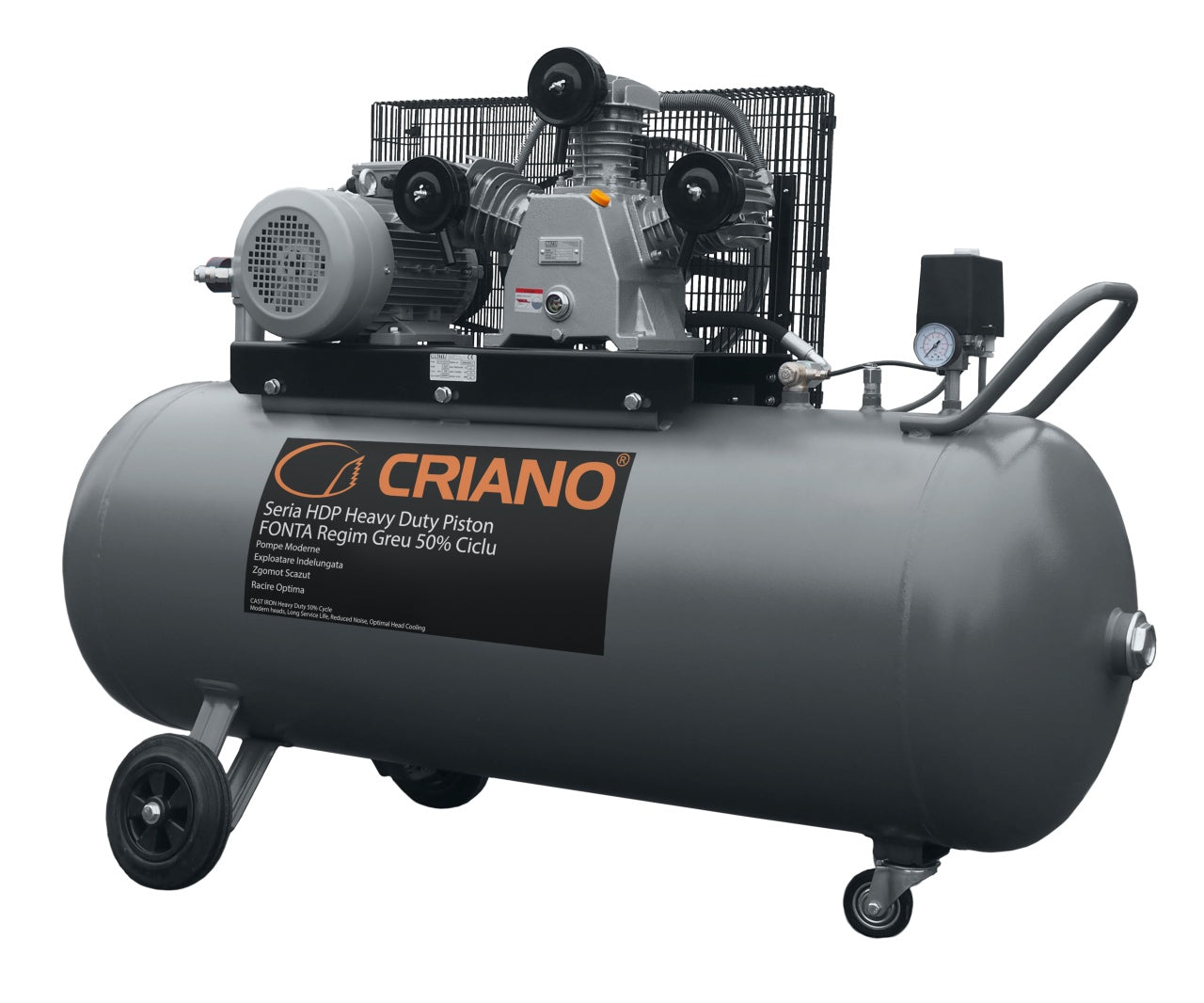 Compresor de aer HEAVY-DUTY Profesional cu piston 4CP, 550 L/min, 10bar - Rezervor 270 litri - CNO-HDP550-270