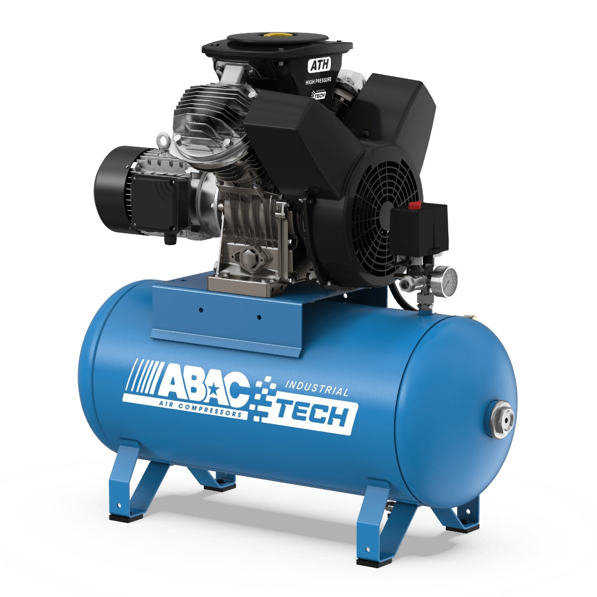 Compresor de aer, Industrial cu piston - 400V, 1.5 kW, 186 L/min, 15 bari - Rezervor 90 Litri - ABAC-ATH-2-90-15-400/3/50-DOL-CE