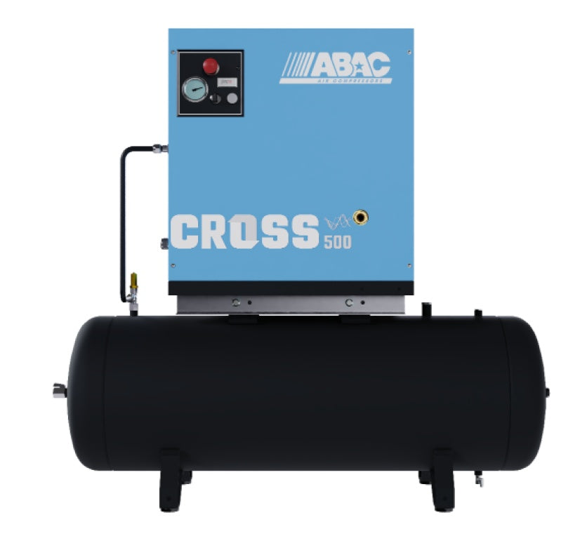 Compresor de aer profesional cu surub - 4 kW, 500 L/min, 10 bari - Rezervor 200 Litri - ABAC-CROSS-500-10-400/50-200-MEBB