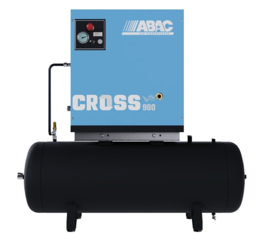 Compresor de aer profesional cu surub - 7.5 kW, 848 L/min, 10 bari - Rezervor 200 Litri - ABAC-CROSS-900-10-400/50-200-MEBB