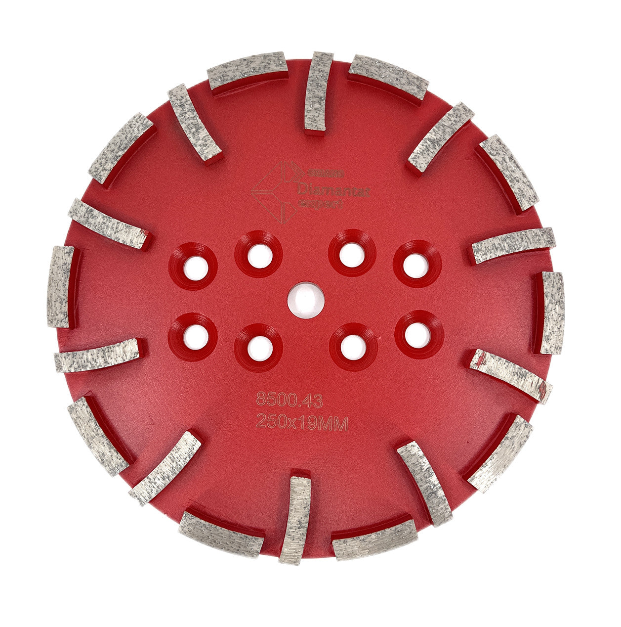 Disc cu segmenti diamantati pt. slefuire pardoseli - segment mediu - Rosu - 250 mm - prindere 19mm - DXDY.8500.250.43