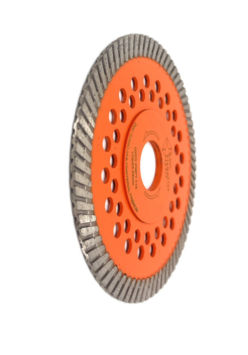 Disc diamantat pentru taiat Granit, Piatra, Beton armat, Materiale dure TURBO Laser 115x22,23mm SUPER PREMIUM - DXDY.PMPT.115