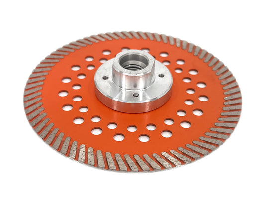 Disc diamantat pentru taiat Granit, Piatra, Beton armat, Materiale dure TURBO Laser 125mm cu prindere M14 SUPER PREMIUM - DXDY.PMPT.125.M14