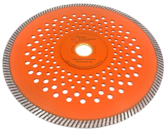 Disc diamantat pentru taiat Granit, Piatra, Beton armat, Materiale dure TURBO Laser 250x30mm (cu inel reductor de 25,4mm) SUPER PREMIUM - DXDY.PMPT.250.30-25