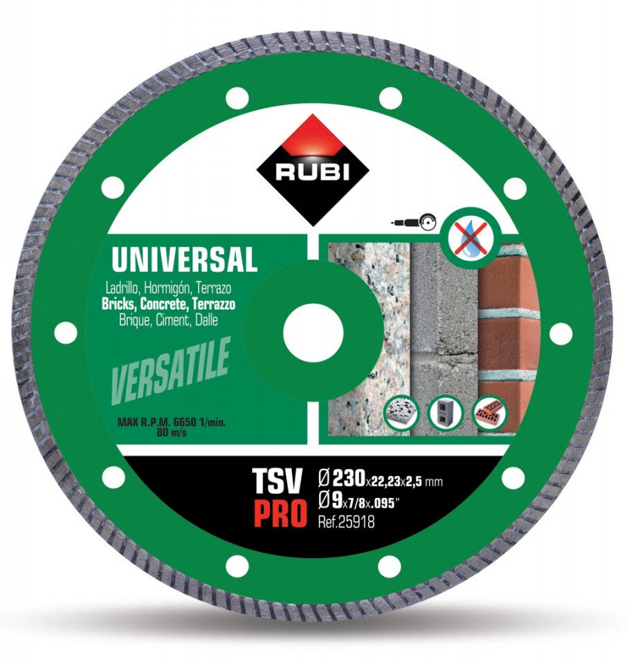 Disc diamantat pt. beton si caramida 230mm, TSV 230 Pro - RUBI-25918