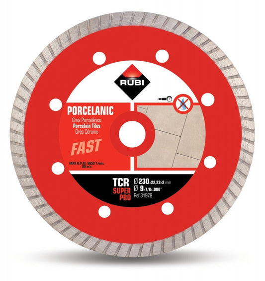 Disc diamantat pt. gresie portelanata 230mm, TCR 230 SuperPro - RUBI-31978