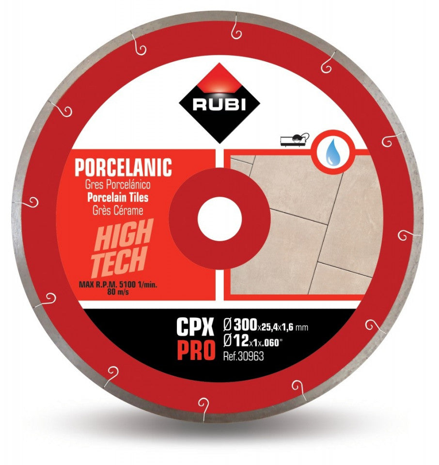 Disc diamantat pt. gresie portelanata 300mm, CPX 300 Pro - RUBI-30963