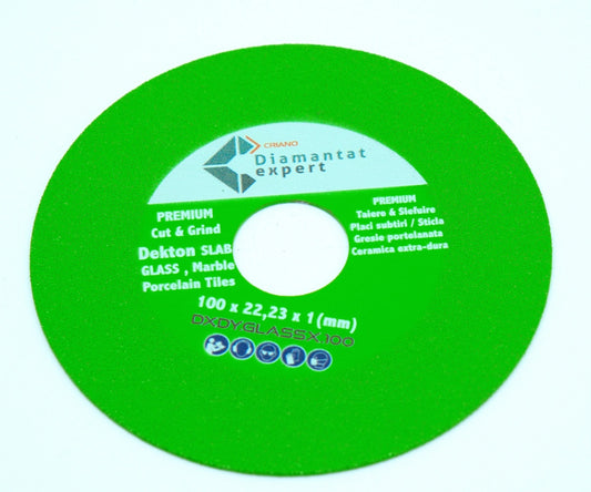 Disc Diamantat pt. taiat si slefuit Sticla, Gresie Extra Dura, 100x22.2 (mm) Super Premium - DXDY.GLASSX.100