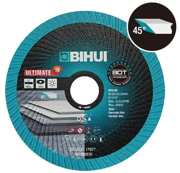 Disc Diamantat pt. taiat/slefuit Portelan, Placi ceramice, Ardezie 100x22.2 (mm) Ultimate BDT - BIHUI-DPD100