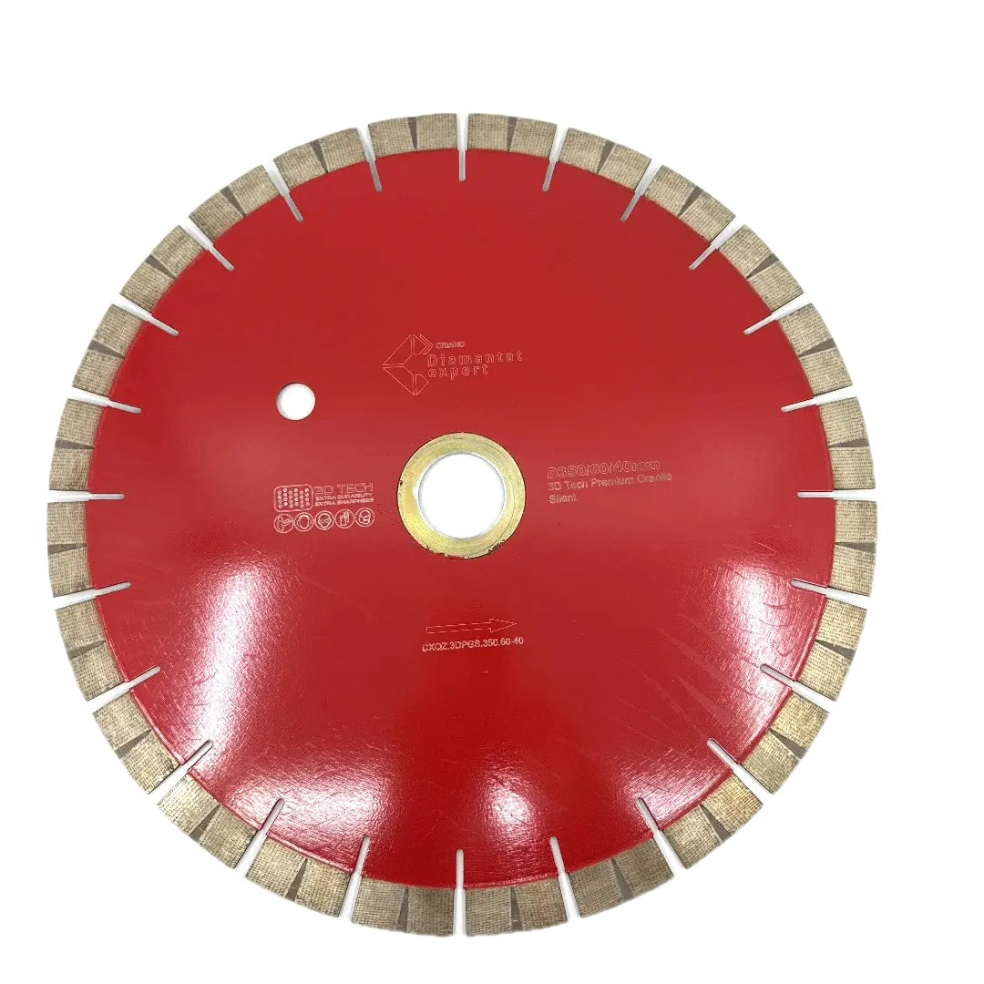 Disc DiamantatExpert 3DTECH pt. Granit si Materiale foarte dure - Sandwich Silentios - 380mm ULTRA Premium - DXQZ.3DPGS.380.60-40