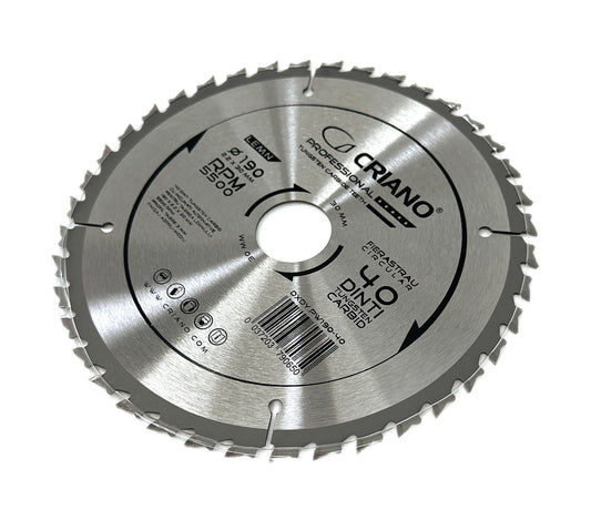 Disc Premium TCT - panza de fierastrau circular pentru taiat lemn, 190x30/25.4/20 cu 40 dinti din carbura de tungsten (vidia) - DXDY.PW190-40