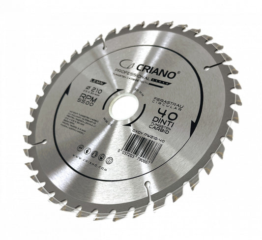 Disc Premium TCT - panza de fierastrau circular pentru taiat lemn, 210x30/25,4/20 cu 40 dinti din carbura de tungsten (vidia) - DXDY.PW210-40
