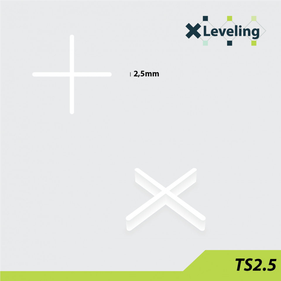 Distantiere ( Cruciulite ) pt. placi - gresie si faianta - Rost 2,5 mm - 500 buc - XLEV-TS2,5-500