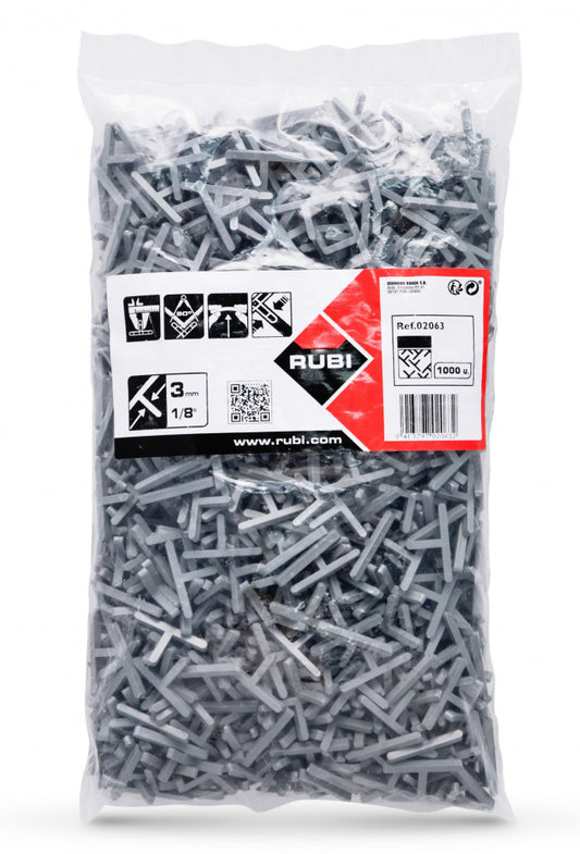 Distantiere tip T ( Teuri ) pt. placi - gresie si faianta - Rost 3 mm - 1000 buc - RUBI-2063