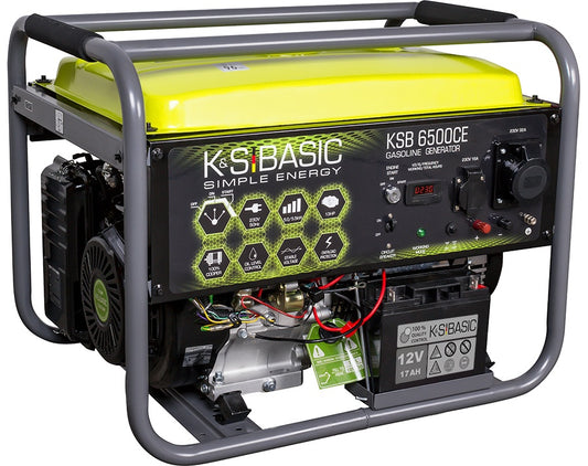 Generator de curent 5.5 kW, pornire electrica, benzina BASIC LINE - Konner & Sohnen - KSB-6500CE