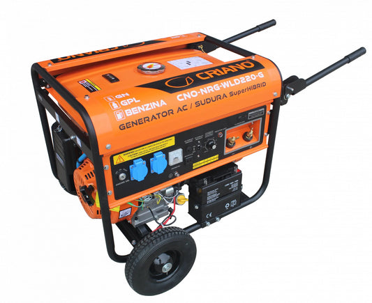 Generator de sudura 220A MMA si curent 5.5kW SuperHYBRID CRIANO - CNO-NRG-WLD220G