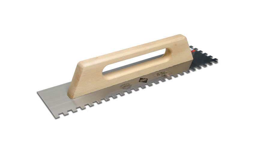 Gletiera dintata cu maner din lemn 48cm, 10mm - RUBI-65983