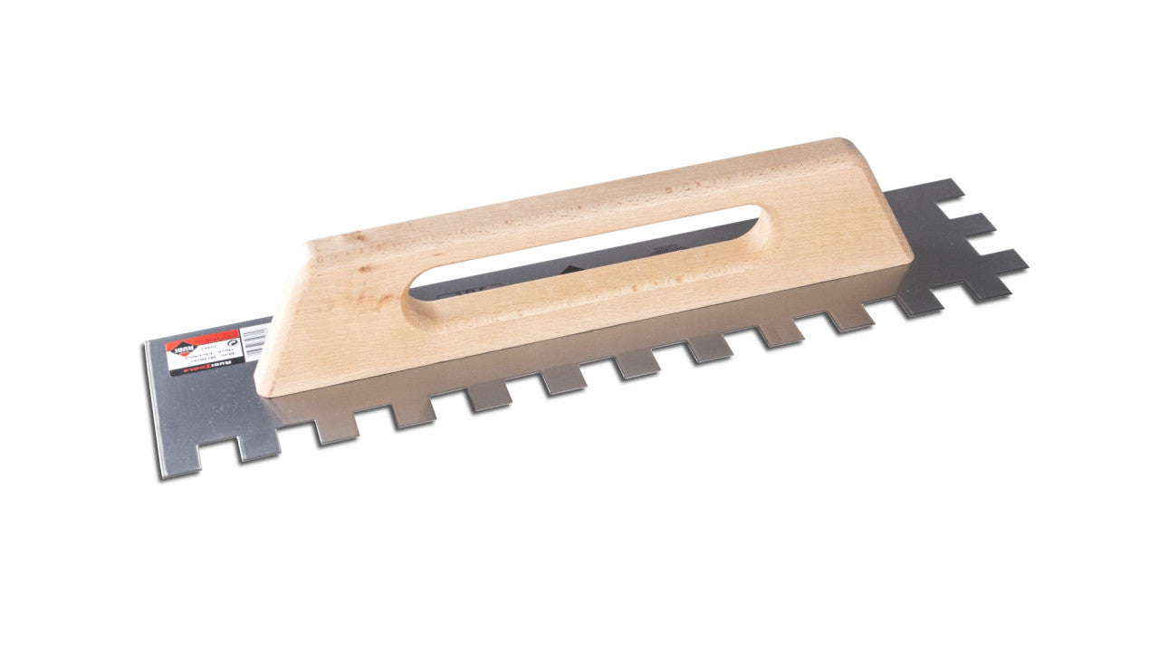 Gletiera dintata cu maner din lemn 48cm, 20mm - RUBI-75962