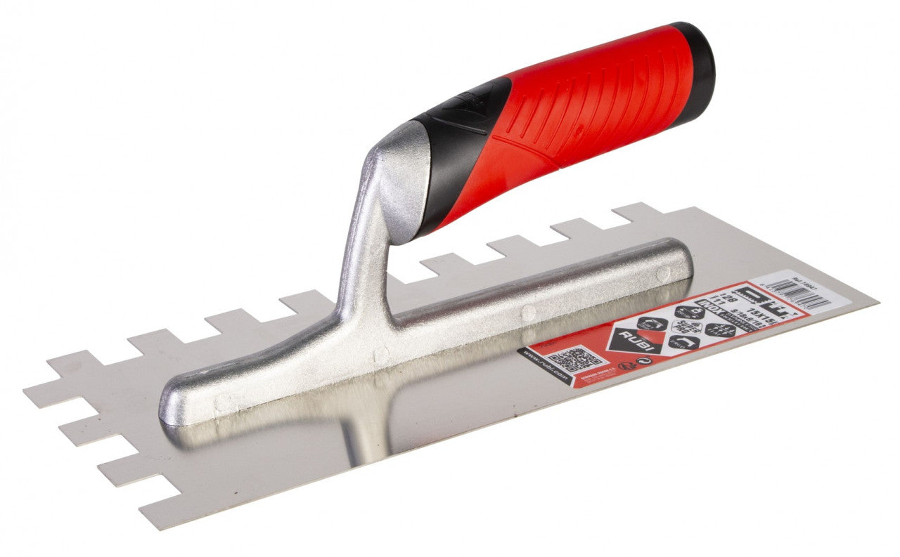 Gletiera dintata cu maner Rubiflex 28cm, 15mm - RUBI-76947