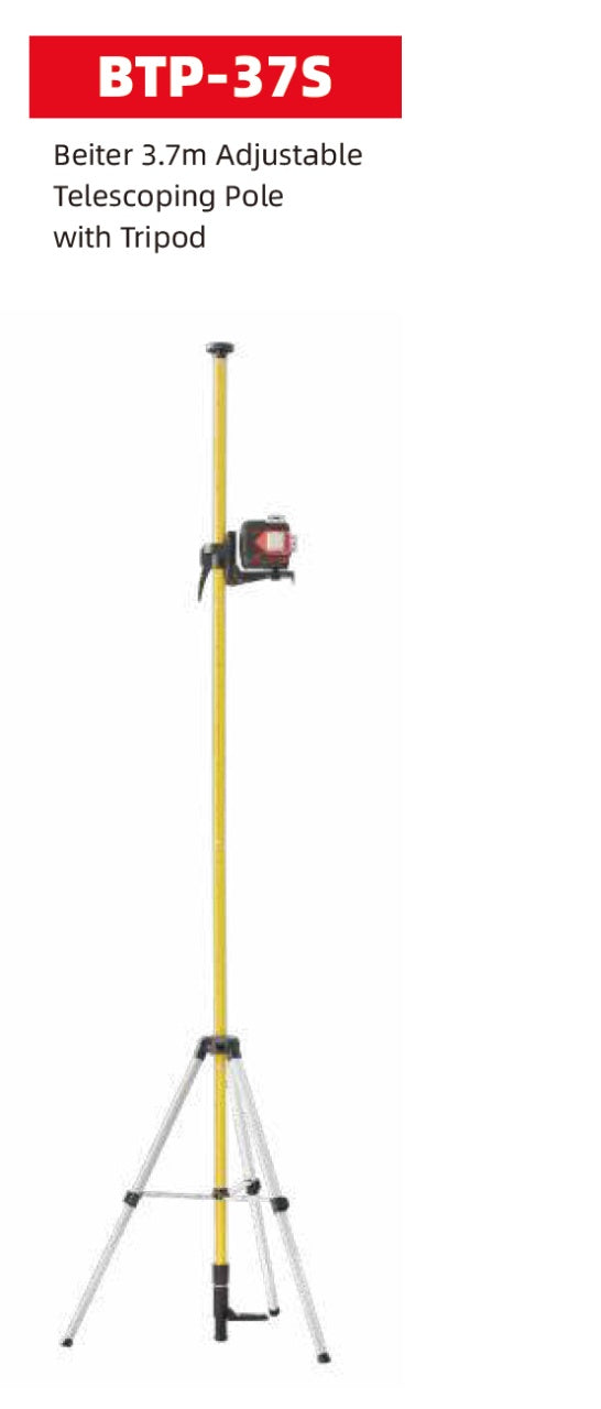 Mira/stadie cu trepied telescopic reglabil, max. 3.7m - Beiter BTP-37S
