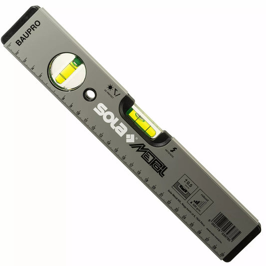 Nivela cu bula ( Boloboc ) cu profil tubular aluminiu BAUPRO 60 cm - Sola-69060801