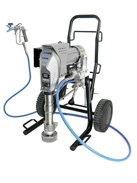 Pompa de vopsit / zugravit AIRLESS Industriala cu Carucior - Complet Echipata - 7,5L/min - Larius Thor