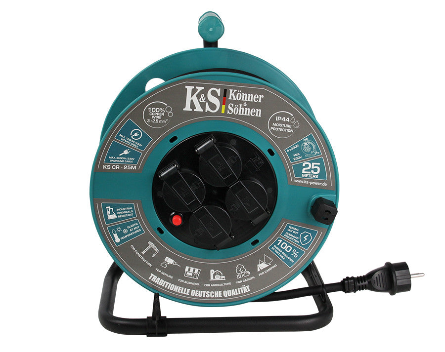 Prelungitor cu tambur / Rola 25m Cablu - KS-CR-25M