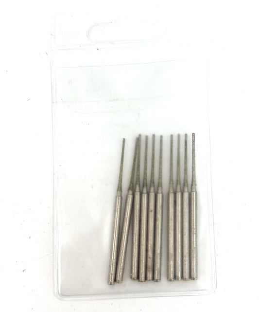 Set 10x burghiu freza diamantata, diam 0,8mm, lungime activa 15mm, totala 42mm, coada prindere 2,3mm - CNO-MPU350W-CD15