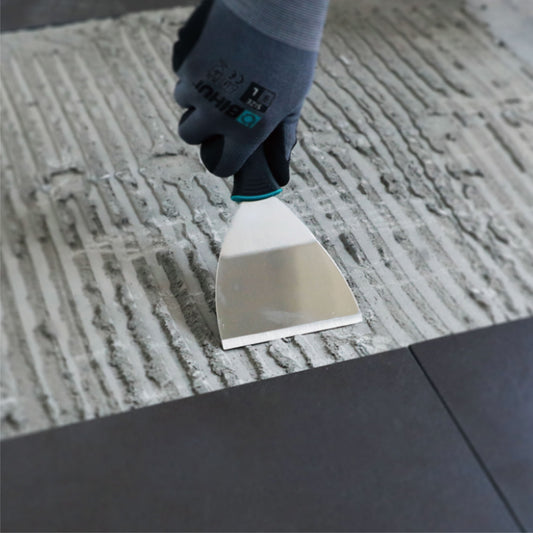 Spatula pentru indepartare placi 100mm cu capat metalic pentru lovire cu ciocanul, maner soft-grip - BIHUI-TRSC4