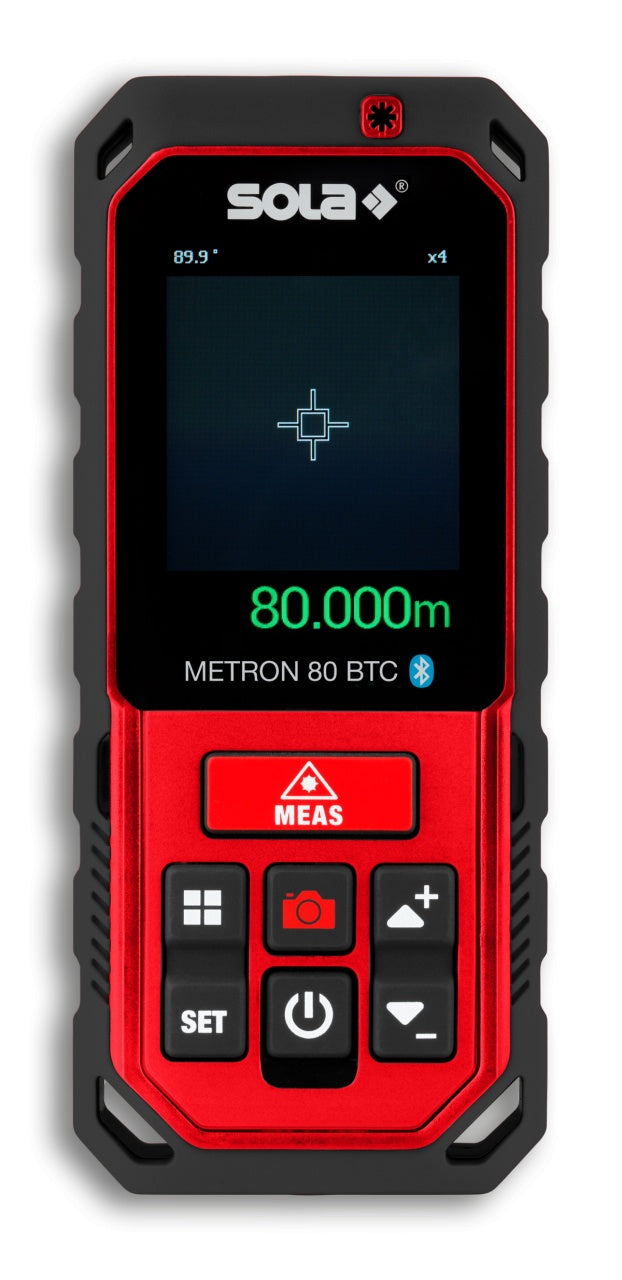 Telemetru cu laser roșu & Bluetooth/Camera - 80m, METRON 80 BTC - Sola-71029101