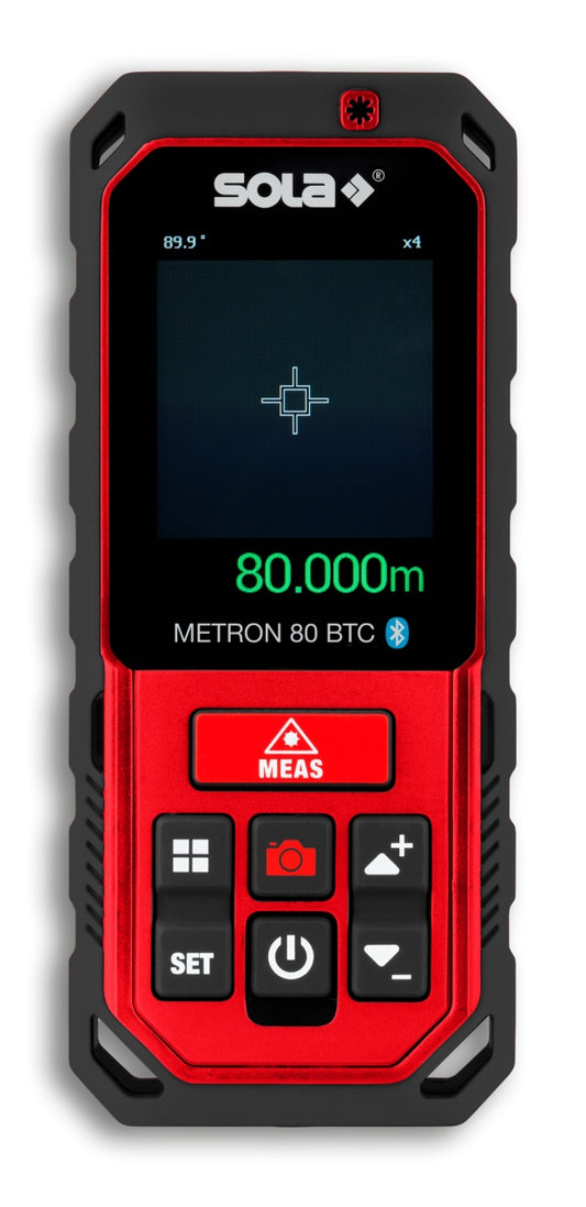 Telemetru cu laser roșu & Bluetooth/Camera - 80m, METRON 80 BTC - Sola-71029101