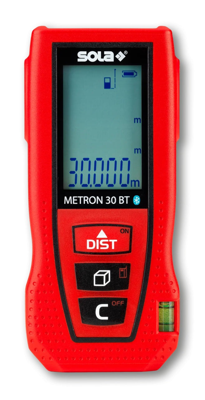Telemetru cu laser roșu si bluetooth - 30m, METRON 30 BT - Sola-71025101
