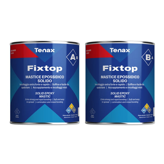 Adeziv / mastic epoxy solid colorat, pt. ceramica, piatra naturala si quartz - Tenax Fixtop part A+B, 1kg