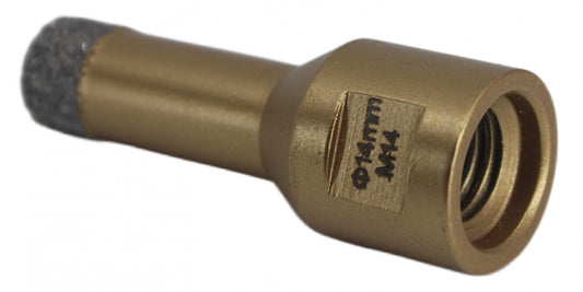 Carota diamantata pt. gresie portelanata & piatra - diam. 14mm -cu ceara- Premium - DXDY.GOLDrill.14