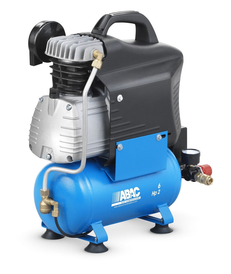 Compresor de aer cu piston - 1.5 kW, 220 L/min, 8 bari - Rezervor 6 Litri - ABAC-START-L20