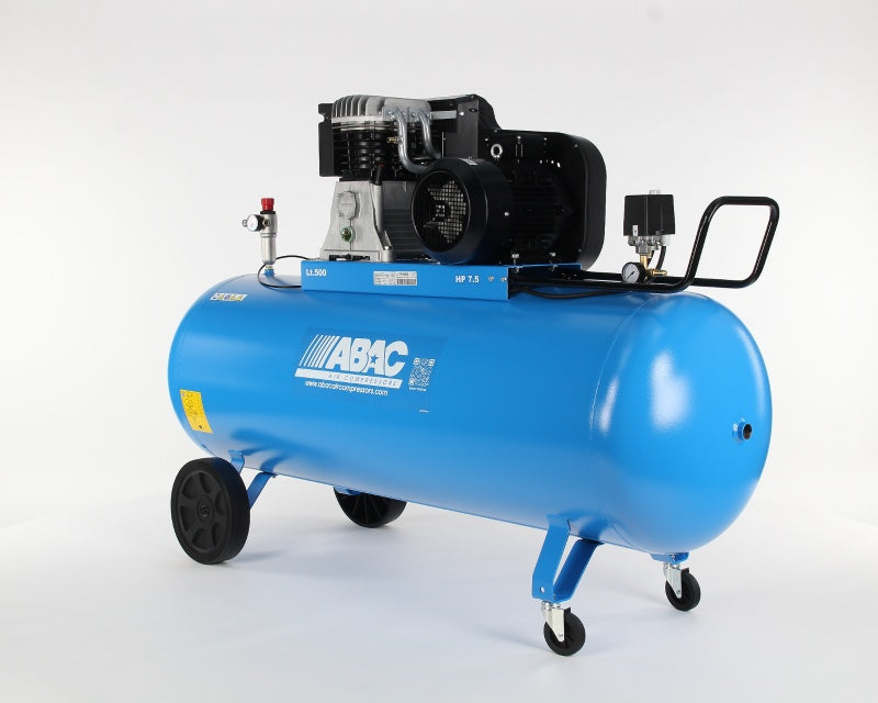Compresor de aer cu piston - 5.5 kW, 827 L/min, 11 bari - Rezervor 500 Litri - ABAC-PRO-B6000-500-CT7.5-V400-CE