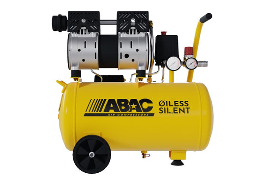 Compresor de aer cu piston fara ulei, silentios - 0.75 kW, 130 L/min, 8 bari - Rezervor 24 Litri - ABAC-POLE-POSITION-XT-SIL-10