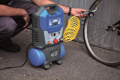 Compresor de aer cu piston fara ulei, silentios - 1.1 kW, 160 L/min, 8 bari - Rezervor 6 litri - ABAC-SUITCASE-6