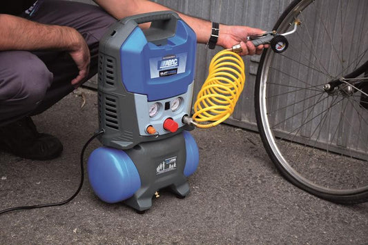 Compresor de aer cu piston fara ulei, silentios - 1.1 kW, 160 L/min, 8 bari - Rezervor 6 litri - ABAC-SUITCASE-6