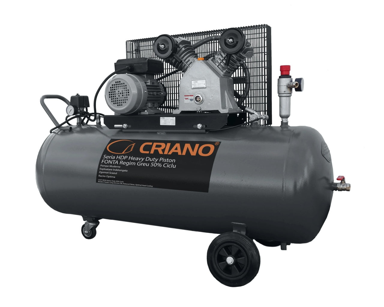 Compresor de aer HEAVY-DUTY Profesional cu piston 3CP, 430 L/min, 10bar - Rezervor 200 litri - CNO-HDP430-200M