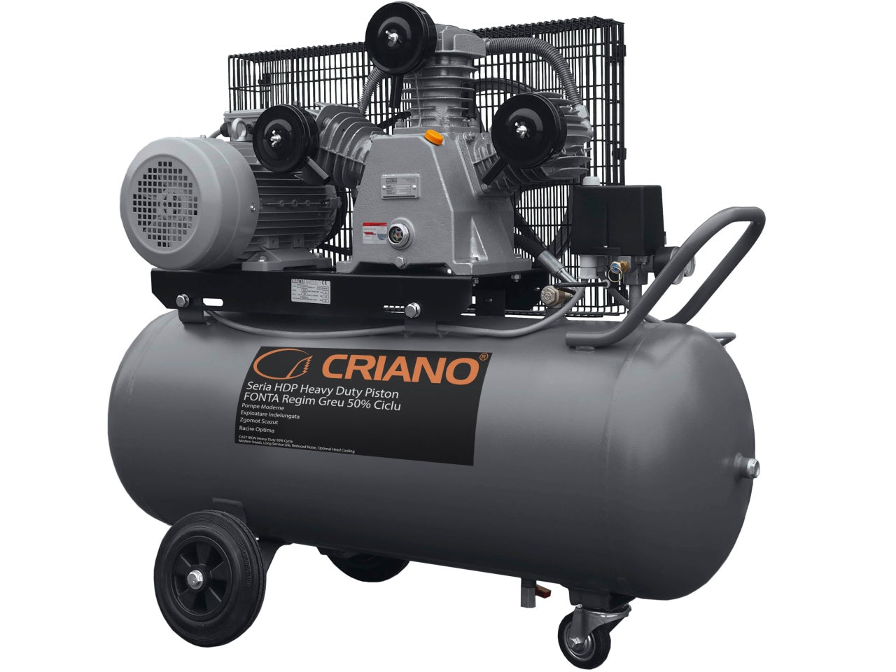 Compresor de aer HEAVY-DUTY Profesional cu piston 4CP, 550 L/min, 10bar - Rezervor 100 litri - CNO-HDP550-100